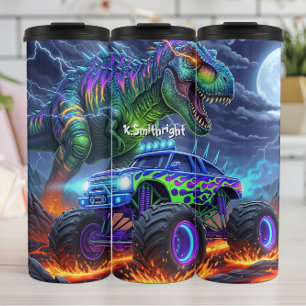 Termo Batalla de Camión Monstruo Dinosaurio Feroz