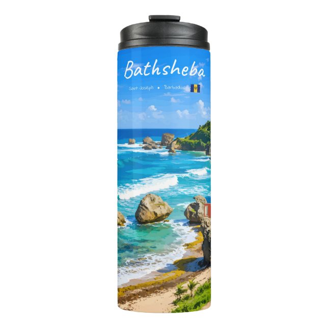 Termo Bathsheba, Barbados - Costa de Playa Tropical (Anverso)
