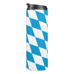 Termo Baviera Diamante Azul y Blanco Patrón de Bandera