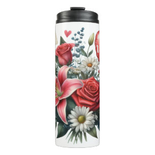 Termo Be Mine Valentine floral/corazón