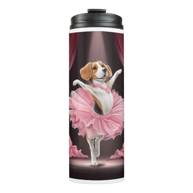 Termo Beagle Bailarina � Baile Divertido de Perro (Anverso)