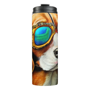 Termo Beagle con gafas de sol