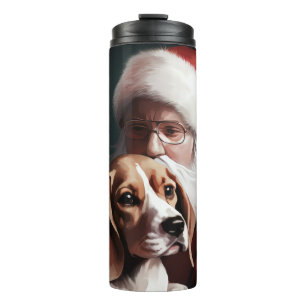 Termo Beagle Con Santa Claus Navidad Festiva