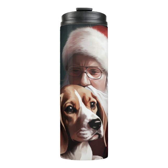 Termo Beagle Con Santa Claus Navidad Festiva (Anverso)