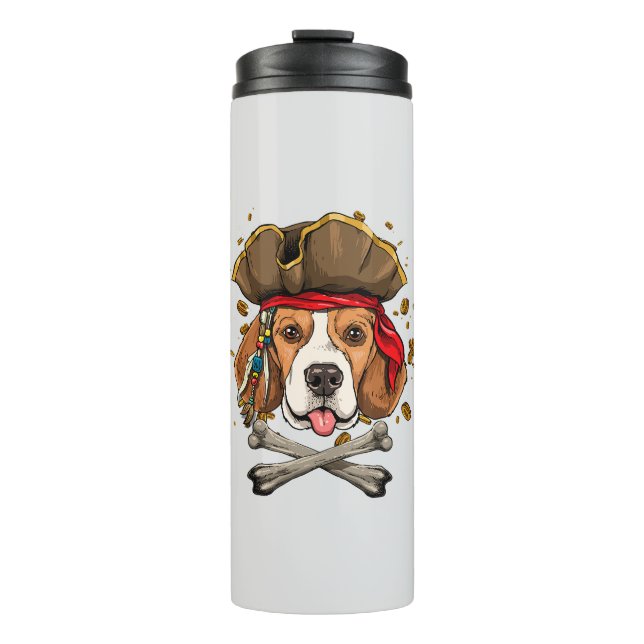 Termo Beagle Dog Pirate Jolly Roger Flag (Anverso)