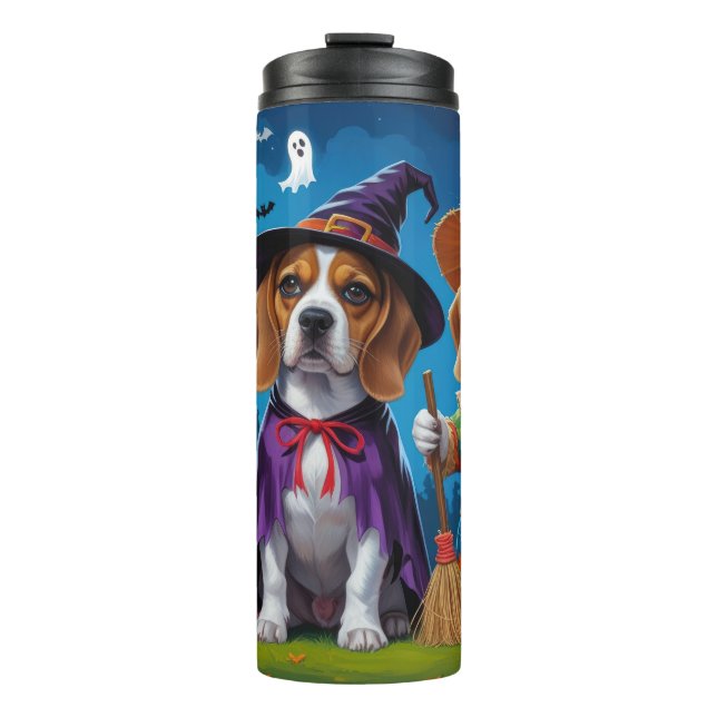 Termo Beagle Dogs Calabaza Halloween Gracioso (Anverso)