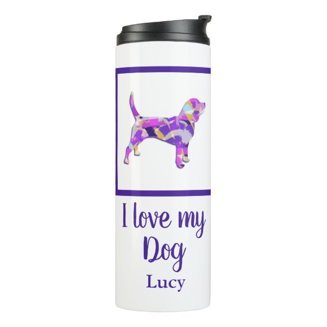 Termo Beagle Hound Dog Cute Silhouette PPY&B (Rotado hacia la izquierda)