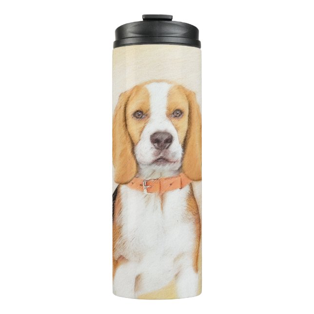 Termo Beagle Hound Dog Pintura original de animales (Anverso)