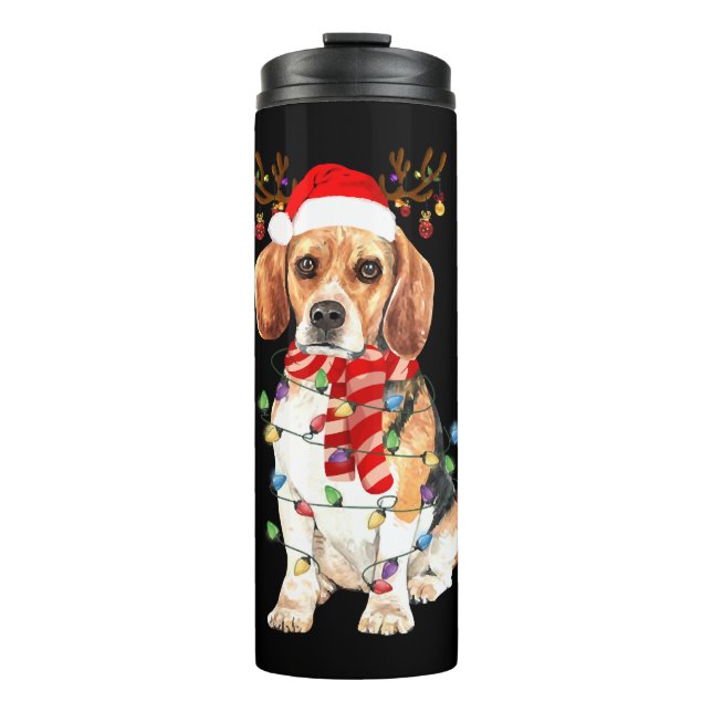 Termo Beagle Navidades Tee Reindeer Navidades Luces (Anverso)