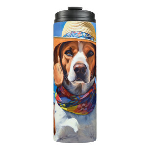 Termo Beagle on Beach, regalo de verano para los amantes