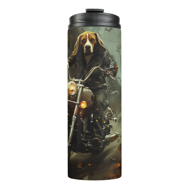 Termo Beagle Riding Motorcycle Halloween Scary (Anverso)