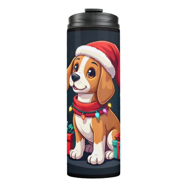Termo Beagle Xmas Lighting Santa Beagle Dog Christmas Ta (Anverso)