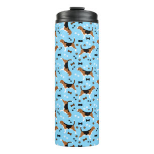 Termo Beagles Dog Pattern Blue Pawprints