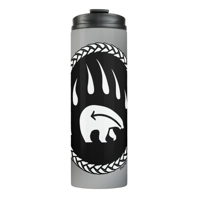 Termo Bear tribal arte Tumbler Mugs Oso Polar Drinkware (Anverso)