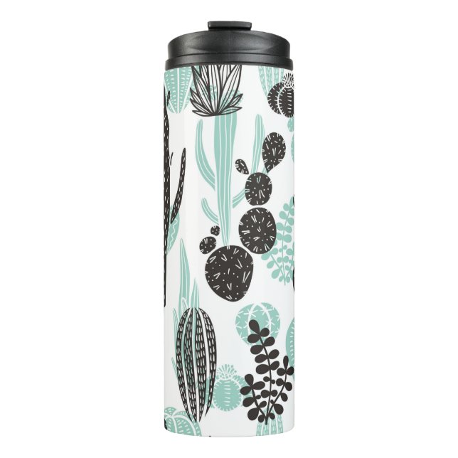 Termo Beautiful hand drawn cacti doodle seamless pattern (Anverso)