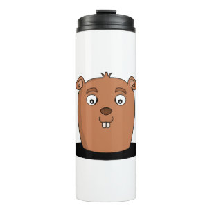 Termo Beaver coming out of a hole