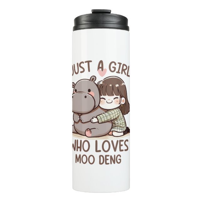 Termo Bebé Adorable Hippo, Jus Un Chica Que Ama Moo Deng (Anverso)