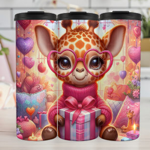 Termo Bebé jirafa gafas de corazón rosa Wrap