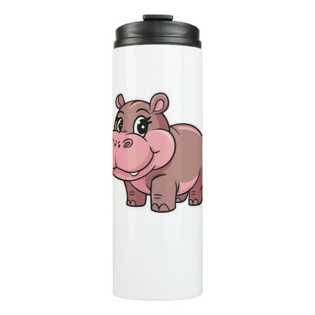 Termo Bebé lindo Hippo Moo Deng Camiseta De Larga Manga (Anverso)