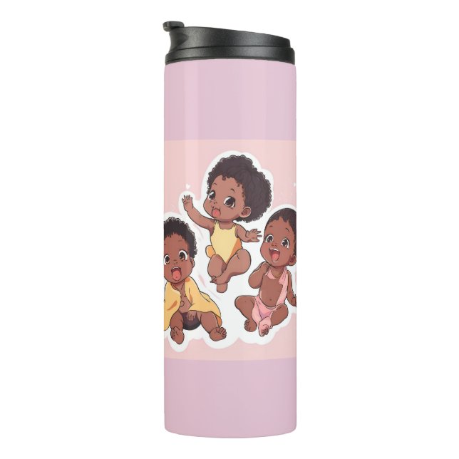 Termo Bebés de chocolate dulce y adorable (Rotado hacia la derecha)