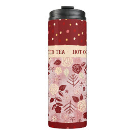 Termo Bebida de invierno rosa floral de tumbler térmico