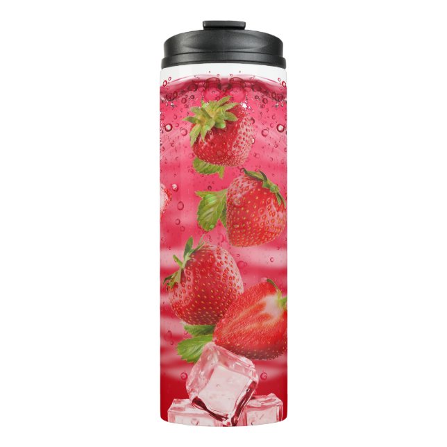 Termo Bebida De Verano De Fresas Con Cubos De Hielo (Anverso)