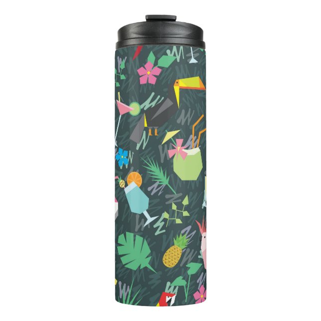 Termo Bebidas De Aves Tropicales: Vibrantes Sin Mar. (Anverso)
