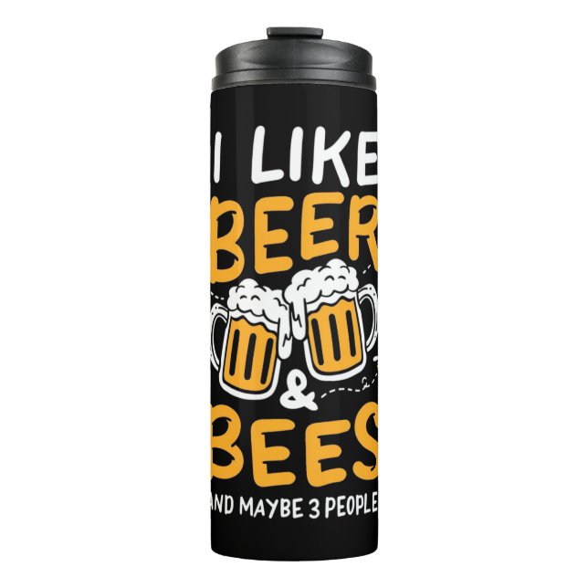 Termo Beekeeper Gift | Me Gusta La Cerveza Y Las Abejas (Anverso)