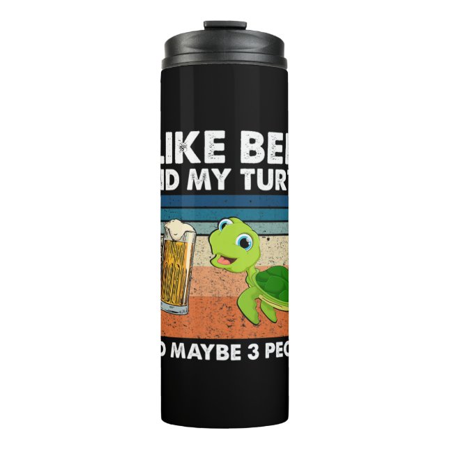 Termo Beer Drinker I Like Beer And My Turtle Birthday (Anverso)