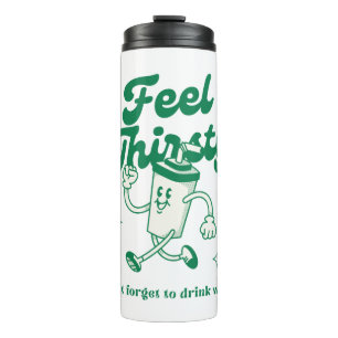 Termo beige verde ilustrativo lindo cita divertida