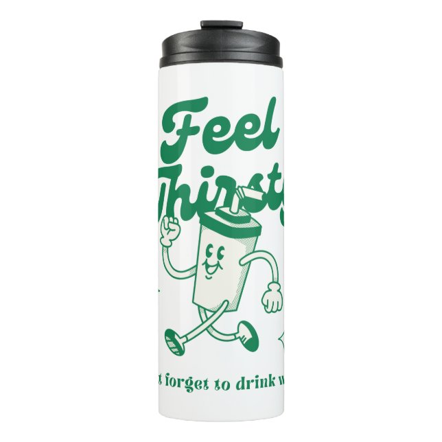 Termo beige verde ilustrativo lindo cita divertida (Anverso)