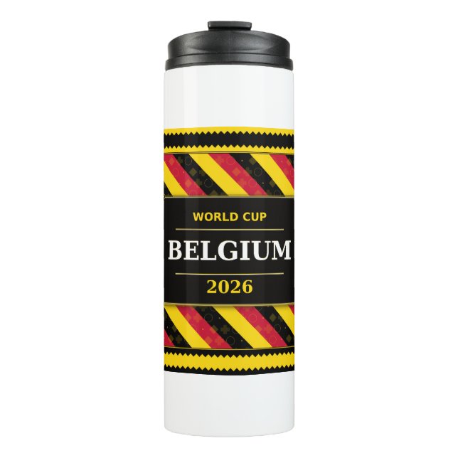 Termo Belgium Football Fan Flag Colors Stripe Pattern (Anverso)