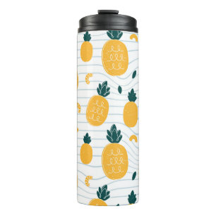 Termo Belleza de piña: patrón dibujado a mano