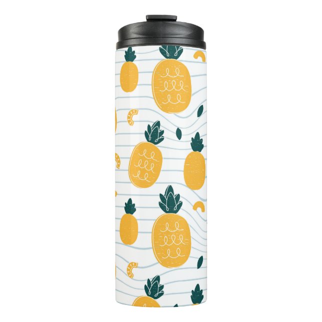 Termo Belleza de piña: patrón dibujado a mano (Anverso)