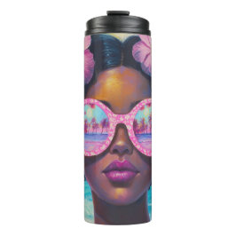 Termo Belleza tropical en tonos rosados