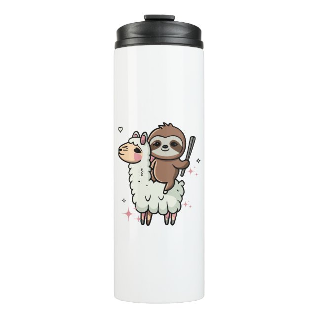 Termo Bello bebé perezoso y llama  (Anverso)