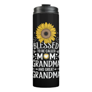 Termo Bendecida por ser llamada Mamá Abuela Gran Girasol