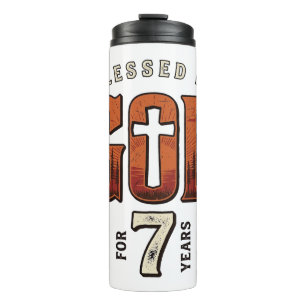 Termo Bendecido Por Dios 7 Años Camiseta Cristiana Vinta