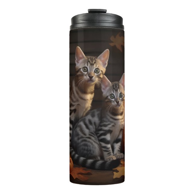 Termo Bengal Kitten Calabaza deslumbrante otoño (Anverso)