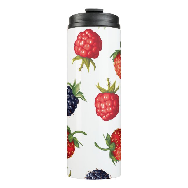Termo Berries Realistas Delicioso Patrón Sin Marea (Anverso)