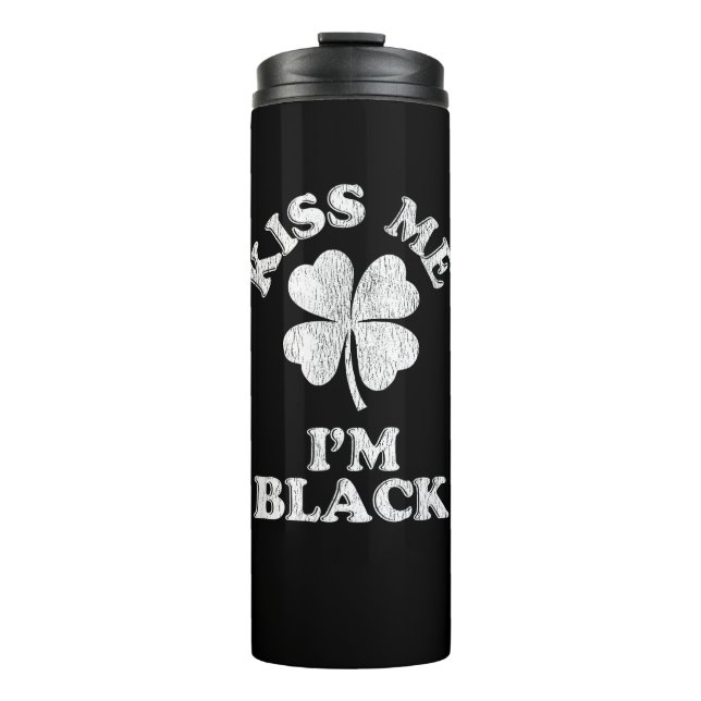 Termo Bésame soy camiseta negra (Anverso)