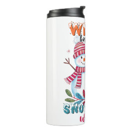 Termo Besos de invierno y deseos de copas de nieve