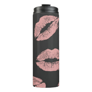 Termo Besos de labios rosas, patrón El día de San Valent