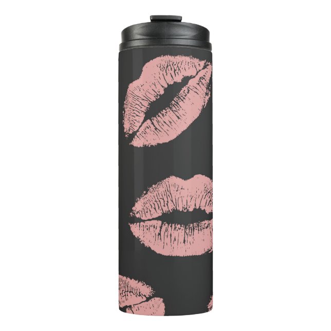 Termo Besos de labios rosas, patrón El día de San Valent (Anverso)
