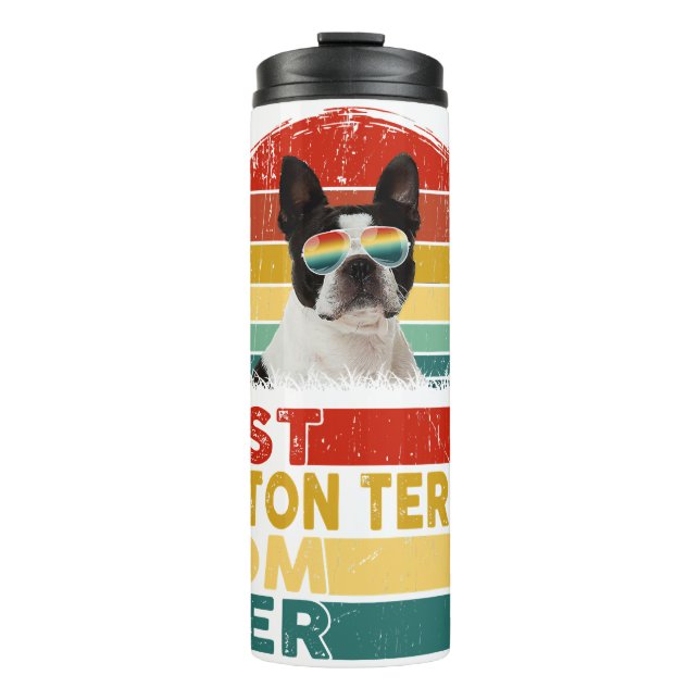 Termo Best Boston Terrier Mom Ever Retro Boston Terrier (Anverso)