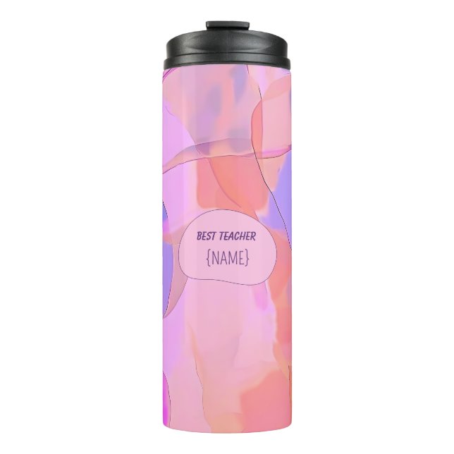 Termo Best Teacher – Abstract Design Personalized (Anverso)
