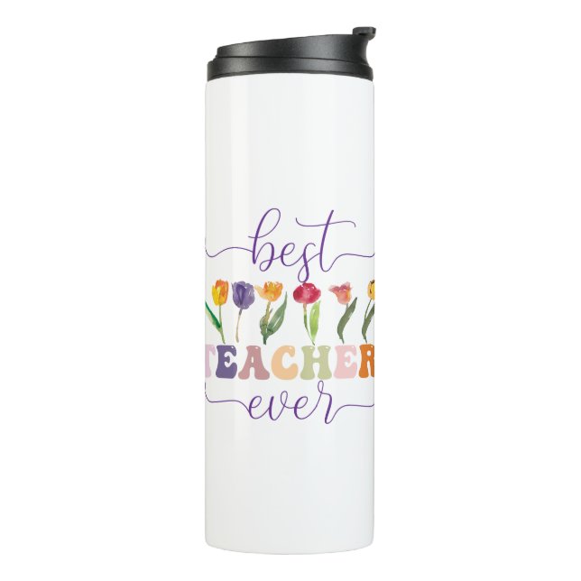 Termo Best teacher ever, Custom mug  for teacher (Rotado hacia la izquierda)