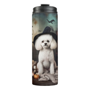 Termo Bichon Frise Calabazas Halloween Espeluznante