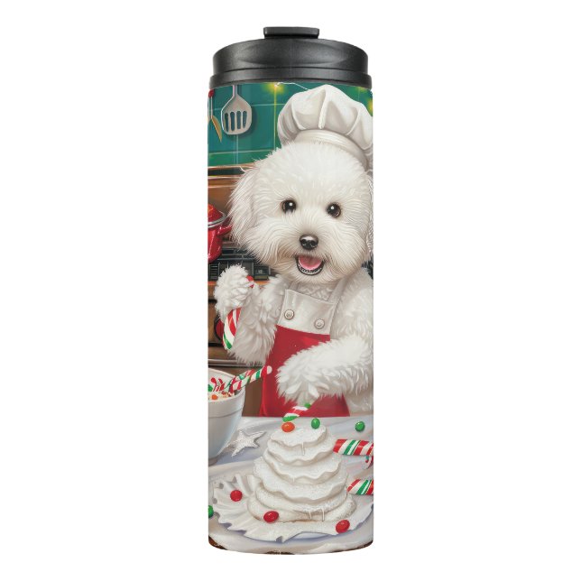 Termo Bichon Frise Holiday Baking: Navidades festivos (Anverso)