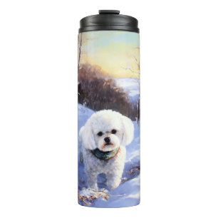 Termo Bichon Frise Let It Snow Navidades